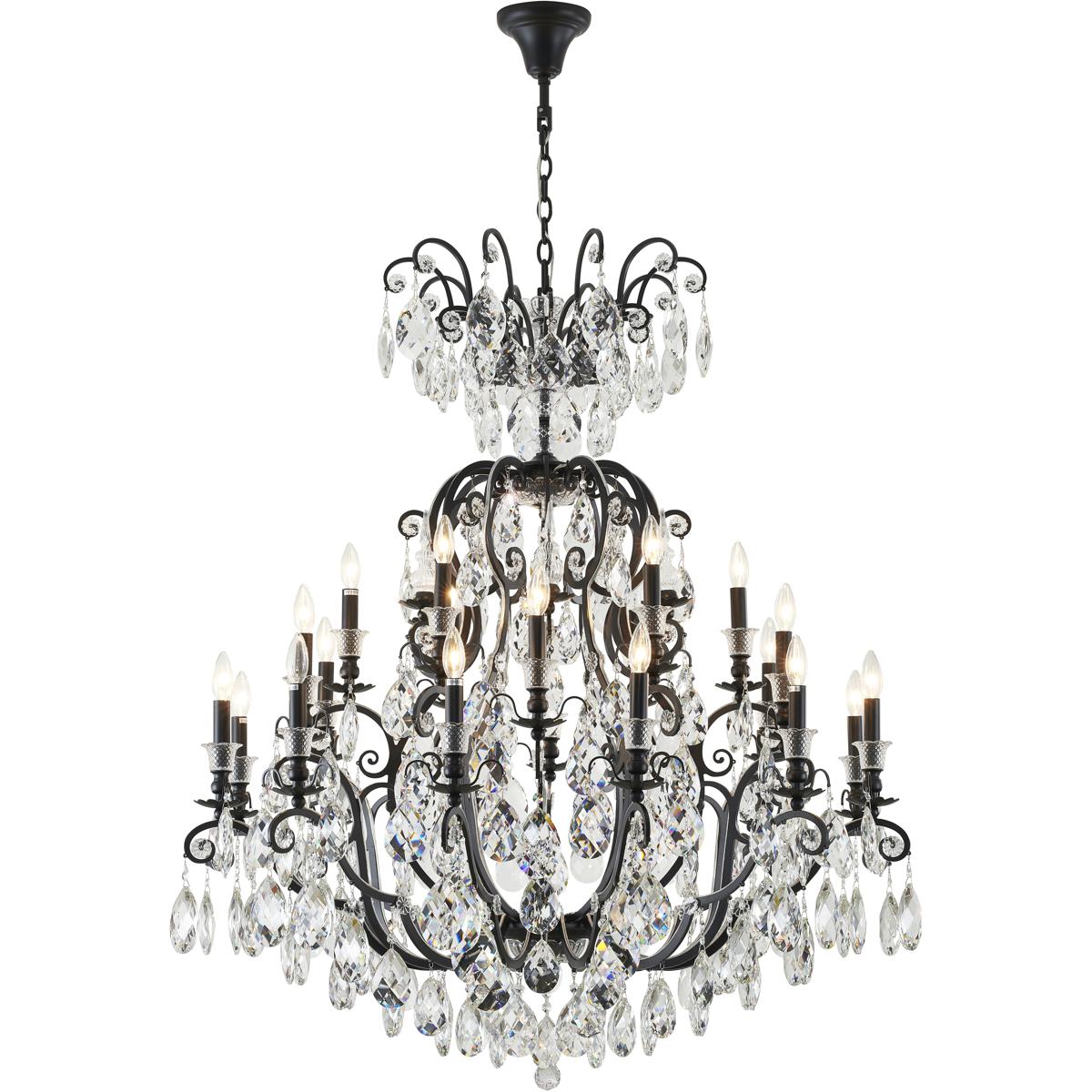 Bethel International BET78C51BLK Canada LED 43 inch Matte Black Chandelier Ceiling Light